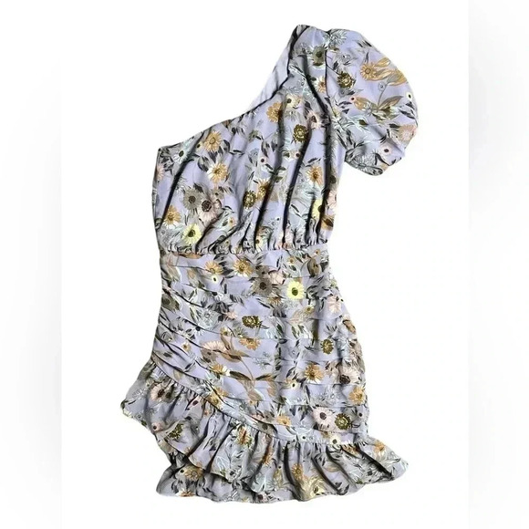 ASTR the Label REVOLVE Floral One-Shoulder Ruffle Dress Small - Picture 4 of 8